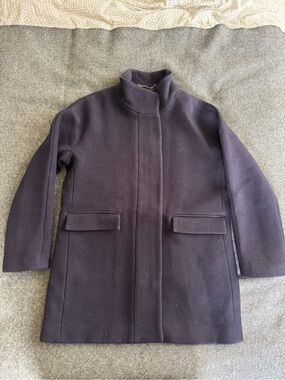 J. Crew Classic Navy Stadium Cloth Wool Coat